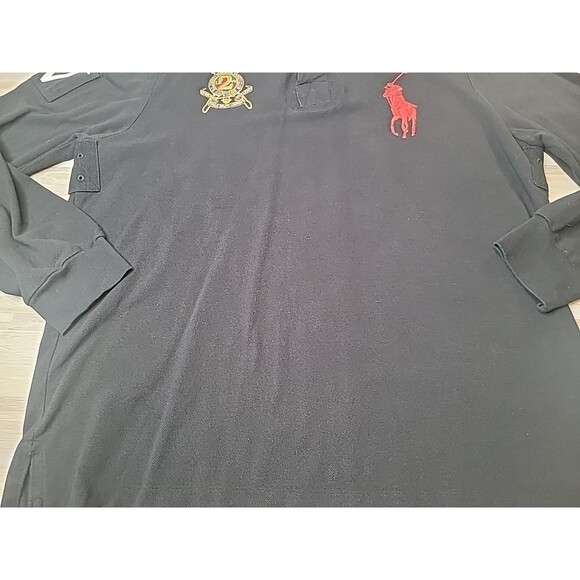 Polo Ralph Lauren Mens XXL Black Polo Shirt County Riders‎ & Jockey Club - Picture 7 of 15